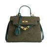 Textured suede large-capacity Kelly bag 2026 new Korean fashion temperament versatile single shoulder messenger women's bag