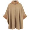 Women's Warm Shawl Wrap Poncho Cape Open Front Cardigan Shawls for Fall Winter Oversized Soft Faux Fur Cape Wrap Wool Coat Jacket Poncho for Women