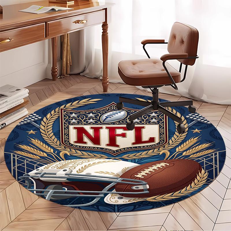 Круглый ковер с узором NFL, коврик для помещений/улицы, для пикника, игровой комнаты, спальни, офиса, гостиной, ковер для домашнего декора, подарок на день рождения