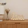 Thanksgiving Table Centerpiece Grateful Blessed Wood Cutout Signs Plate Decor Autumn Festive Home Ornaments Rustic Fall Ornament for Dining