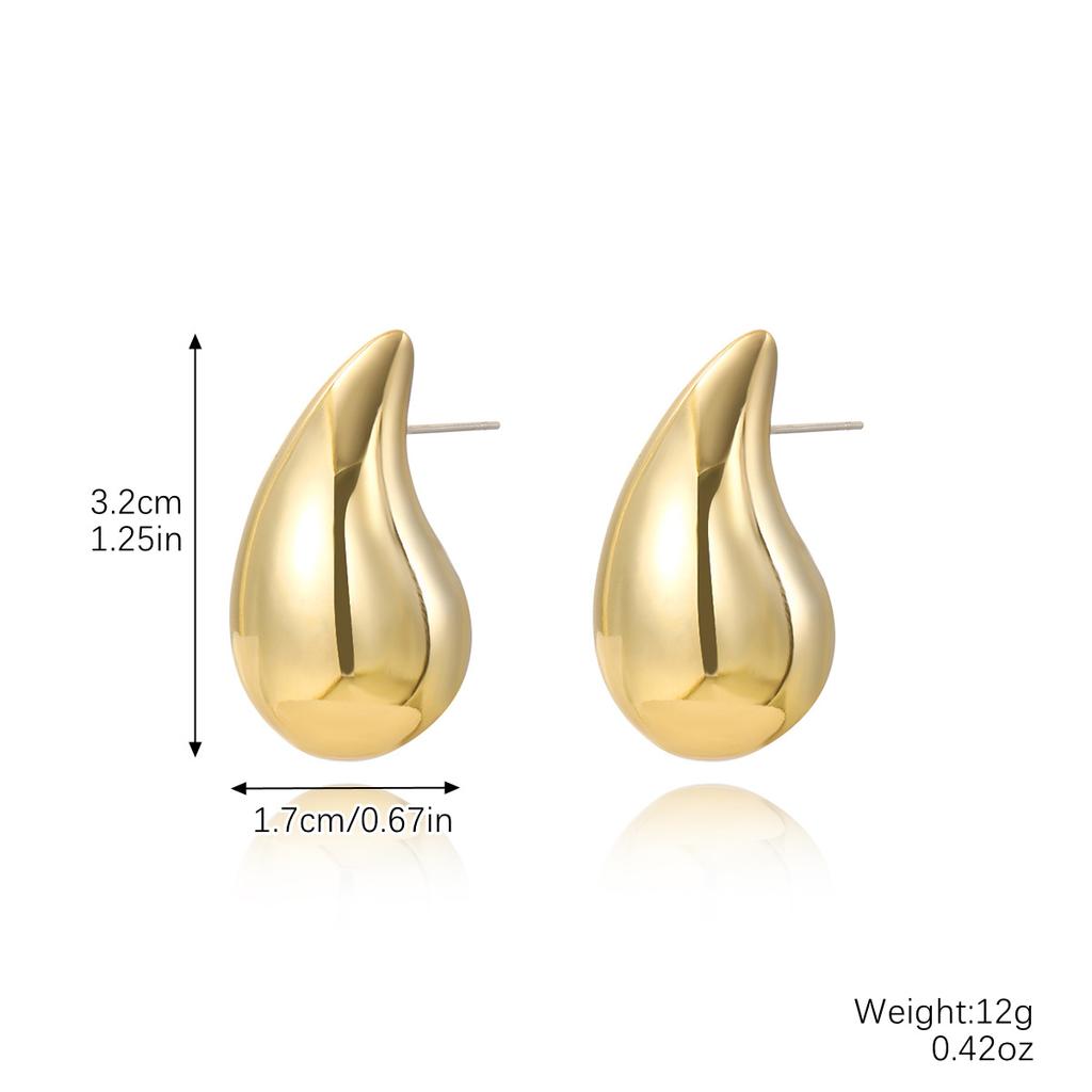 Exaggerated Temperament Earrings Gold Senior Sense Ins Cold Wind Simple Metal Droplets Pleated Pearl Flower Earrings