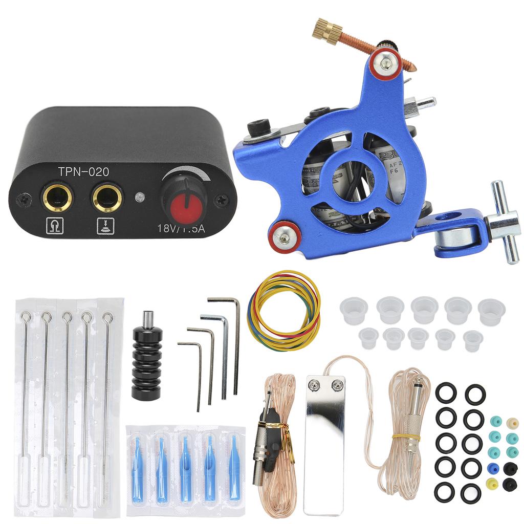 Набор для татуировки Катушка для тату-машинки Педаль Блок питания Игла Пигмент Чашка Набор для тату-машинки