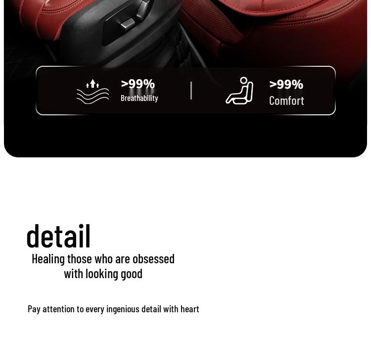 Всесезонные чехлы на сиденья автомобиля из кожи наппа для Mercedes-Benz, BMW, Tesla и Volkswagen - Мягкие для лета