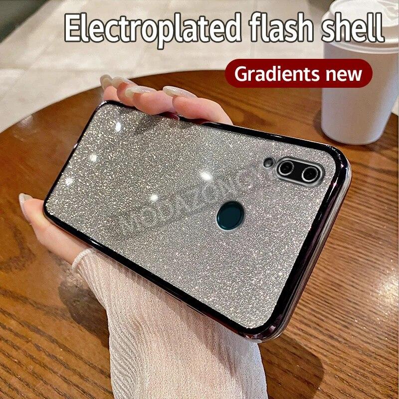 For Huawei Y9 2019 Case Electroplating Soft Glitter TPU Cell Phone Back Cover HuaweiY9 2019 Phone Casing For Girl Woman