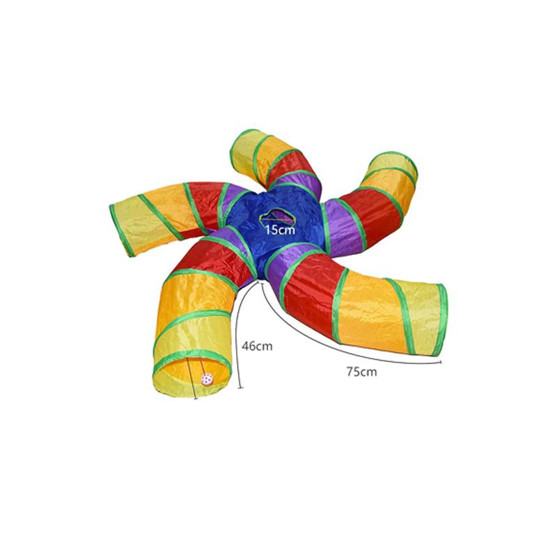 Rainbow Cat Tunnel Collapsible Pet Play Tube Interactive Hide And Seek Toy For Kitten Puppy Puzzle Exercise Agility Outdoor