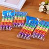 7 Colors Cartoon Face Print Pencils Lovely Round Graffiti Pen Stationery Gifts For Kids Wax  Pencil