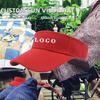 Custom Color Summer Beach Visor Hat Outdoor Sun Protection Curved Brim Striped Style for Sports Travel Fishing Empty Top Gorras