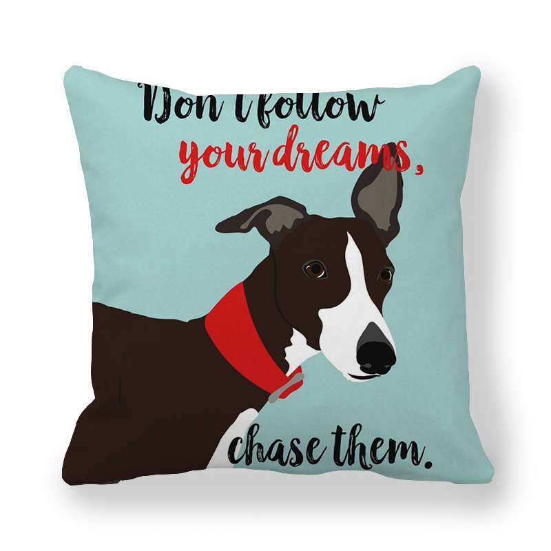 Cartoon Alphabet Dog Series Patterns Digital Printing Short Plush Pillow Covers For Car Sofa Office Cushion Cover Home Goods