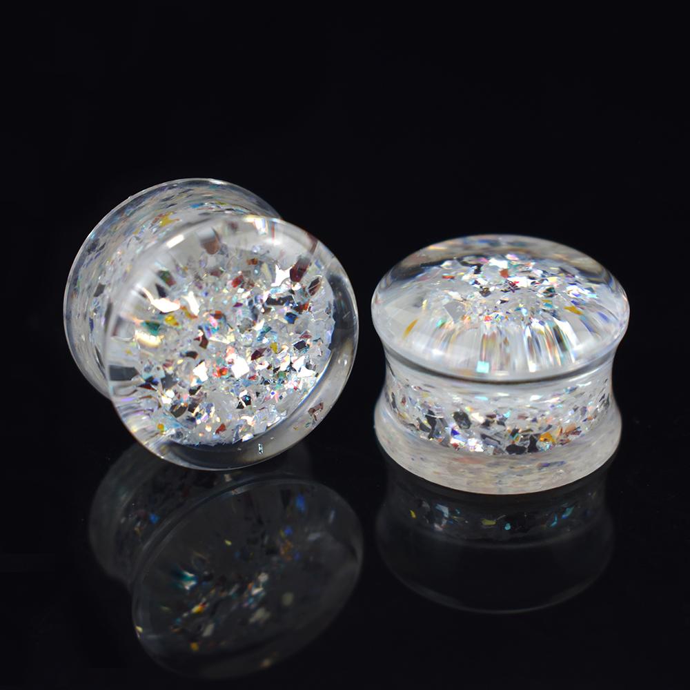 2 шт. 8-50 мм блестящие блестки ушные вкладыши туннели калибры расширитель для ушей растяжитель украшения для тела для женщин мужчин