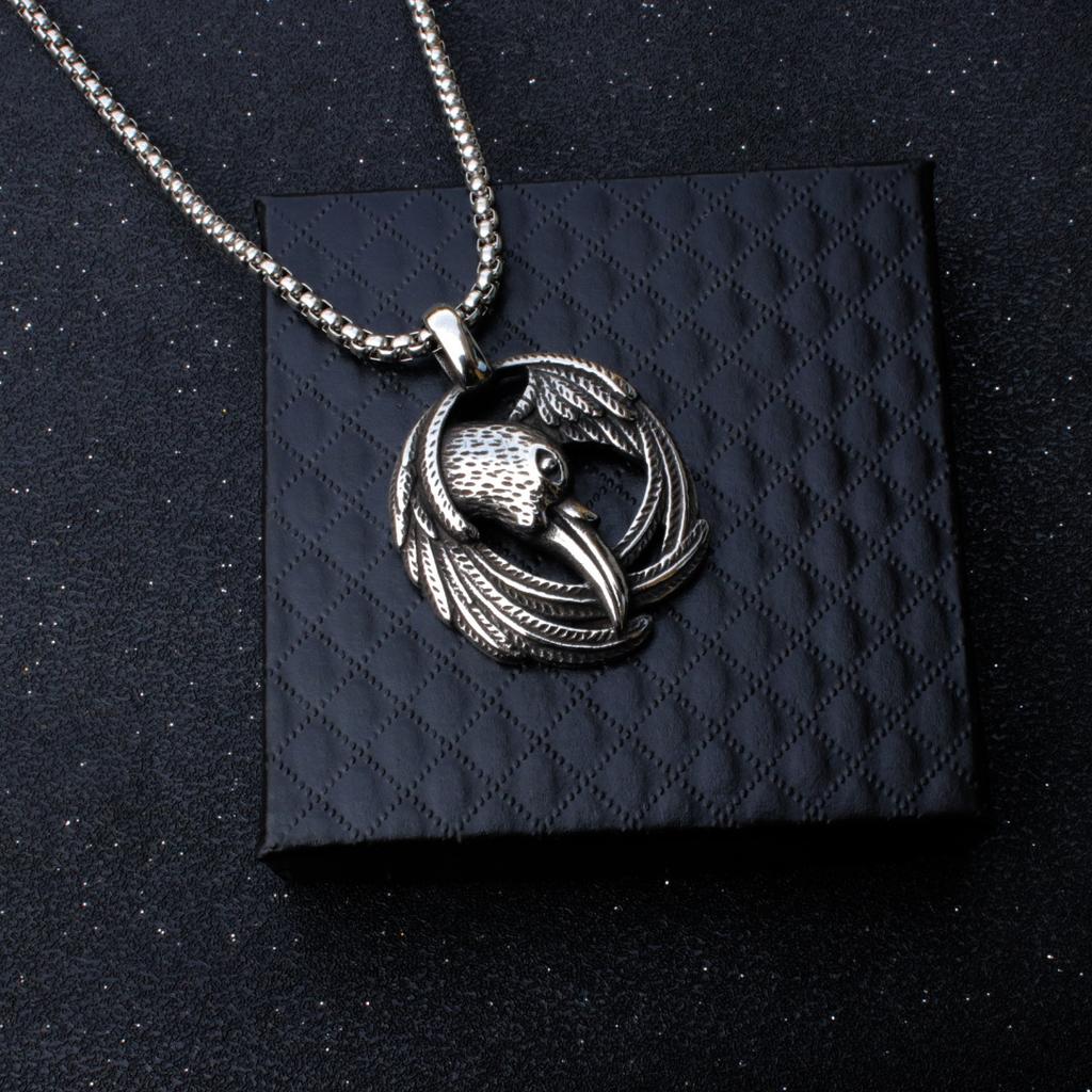 Аксессуары, Винтажное ожерелье с подвеской в виде птицы из нержавеющей стали, мужская подвеска из титановой стали