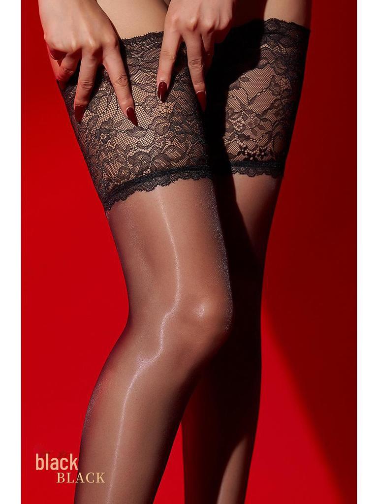 Summer Transparent Black Silk Lace Thigh-High Sexy Stockings for Women