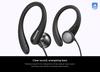 Philips A1105 Sports Wired Headphones with Ear Secure Deep Remote Control and Connector TAA1105BK In-Ear Hooks, Fit, Bass, In-line Microphone,