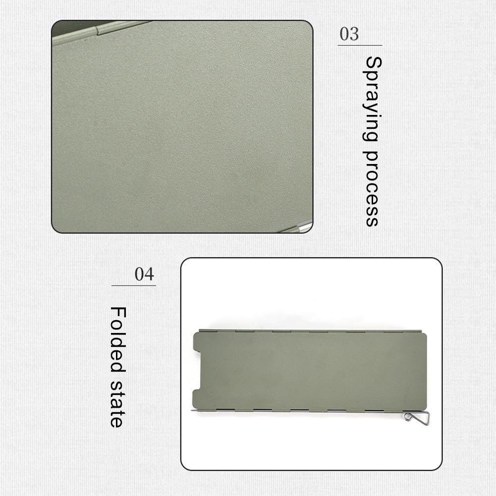 10 пластин Ветрозащитный экран для кемпинговой плиты с сумкой на шнурке, Ветрозащитный экран для уличной плиты, Складные ветрозащитные экраны для уличных плит, Инструмент для пикника