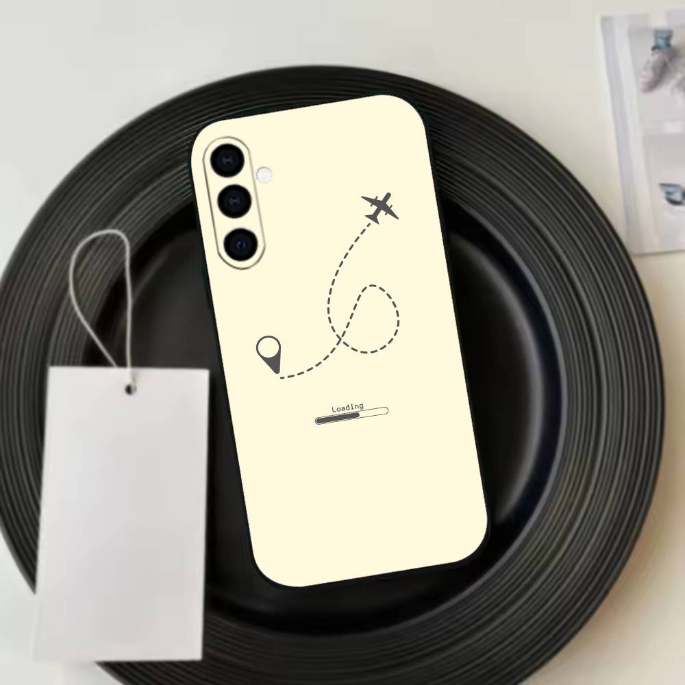 Чехол для телефона 'Маршрут самолета' Черный силикон Мягкий Для Samsung Galaxy A73, A72, A71, A70, A53, A52, A51