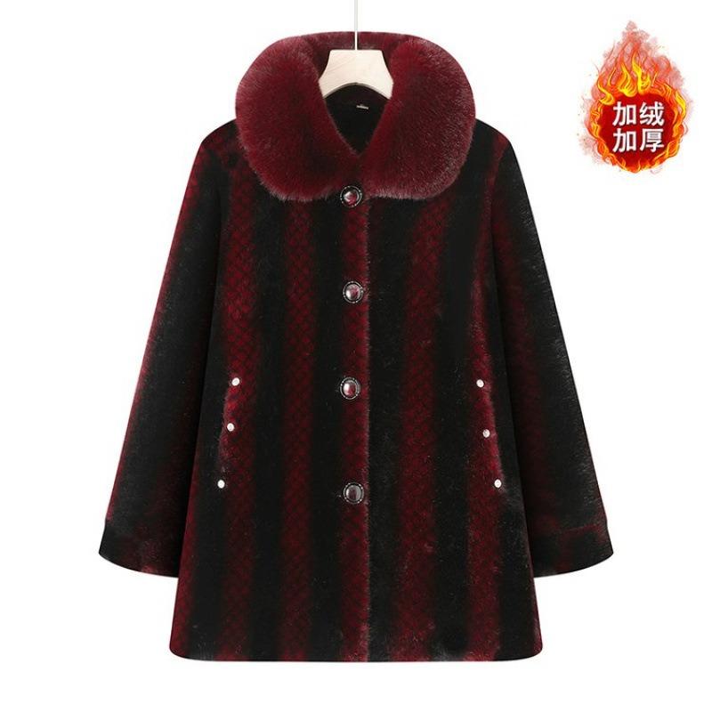 Winter Imitation Mink Velvet Coat New Fur Collar Coat Women's High-end Warm Clothes Women