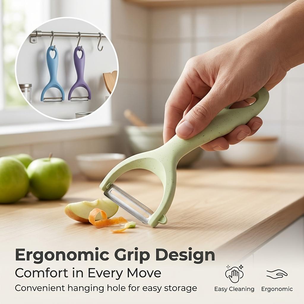 3Pcs Stainless Steel Ultra-Sharp Vegetable and Fruit Peeler with Ergonomic Handle for Thin Potato and Carrot Peeling