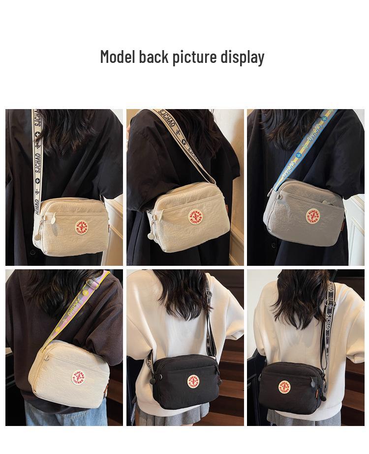 Cross-Border Minimalist Nylon Shoulder Bag: Large Capacity, Lightweight, Multi-Compartment, Wide Strap, Women's Travel Crossbody
