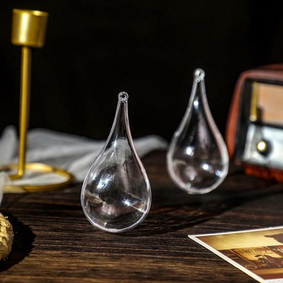 5 шт. елочные шары с отверстием, прозрачные небьющиеся каплевидные заполняемые прозрачные декоративные шары, подвесные украшения