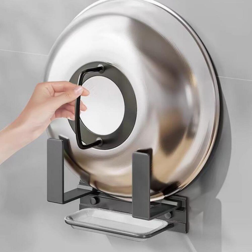 1 шт. Органайзер-подставка для крышек кастрюль, настенный, для крышек кастрюль с поддоном, для дверцы кухонного шкафа, для хранения противней, сковород, подносов