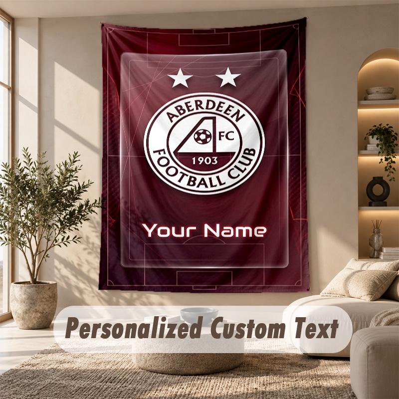 Tapestry Custom Name Text, Wall Hanging Tapestry Home Room DecorAberdeen FC