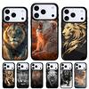 Чехол для телефона 'Свирепый Лев' для iPhone 17 16 15 14 13 Pro Max Задняя крышка для 12 11 Pro Coque