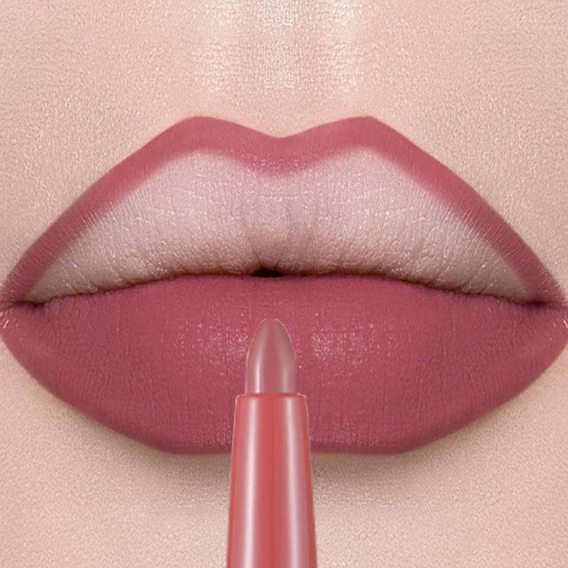 Matte Lip Liner Lipstick Pen Rotating Not Easy To Fade Rose Gold Lipliner Pencil Waterproof Non-Stick Cup Brown Lipliner Makeup
