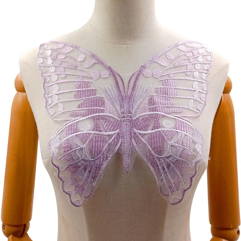 1Pc Black Embroidery Butterfly Patch for Elegant Wedding Dress Lace Fabric DIY Applique Accessories Fashion Stickers for Clothes