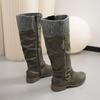 Large Size Autumn and Winter New Thick Heel Side Zipper High Women's Boots