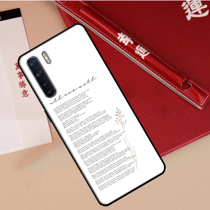 All Too Well Lyrics Case For Oppo A40 A78 A54 A74 A94 A17 A57 A77 A76 A16 A96 A18 A60 A80 A38 A58 A98 A15 A5 Pro