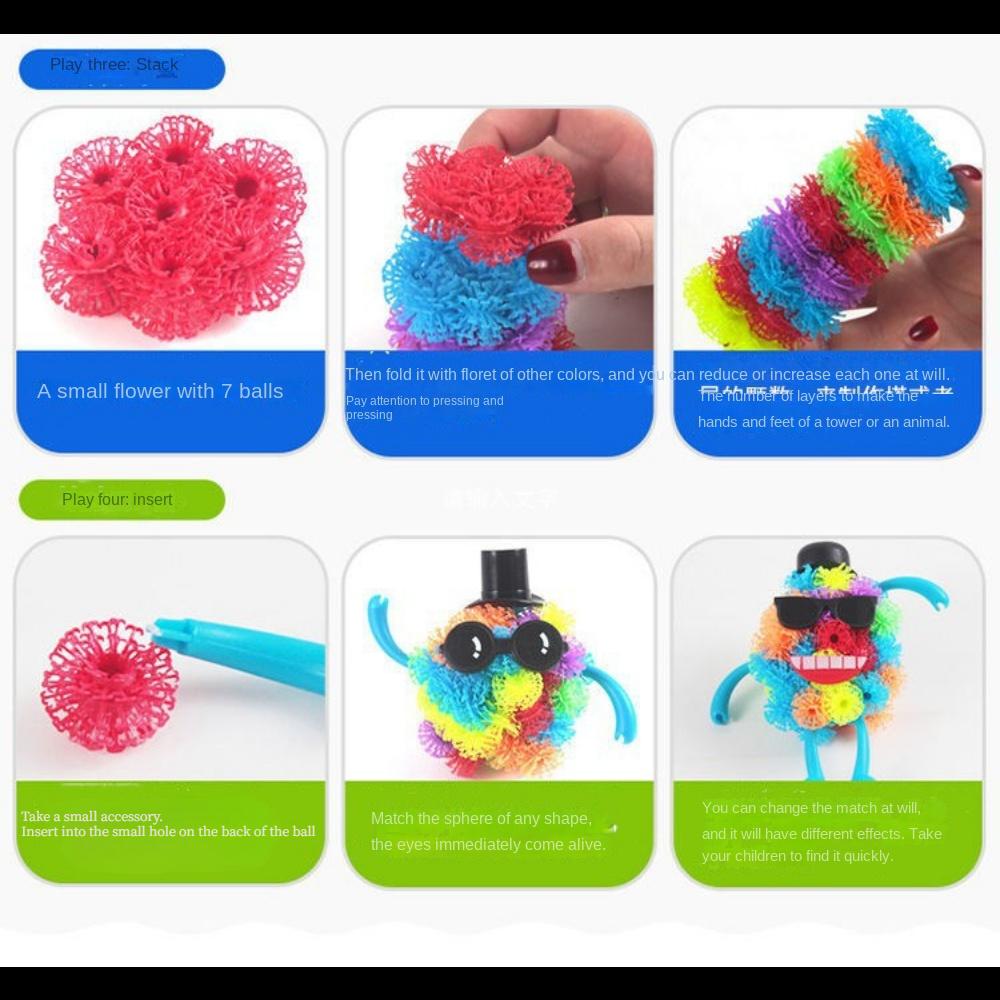 Детский красочный пластиковый образовательный конструктор в виде шарикоков - репейников 400штук