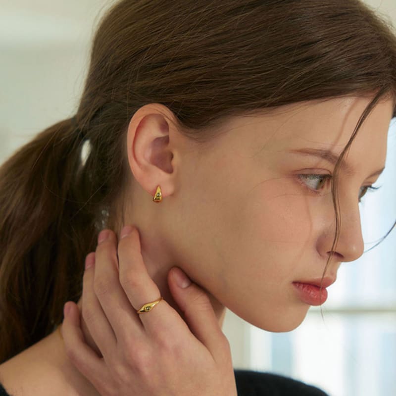 murmur [925silver]Mid con hoop earrings