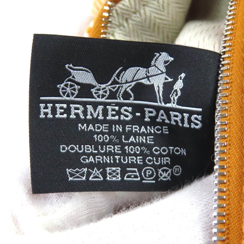 Pristine HERMES Handbag BRIDE A BLACK GM OC Serie Button H Logo Pouch Orange Used