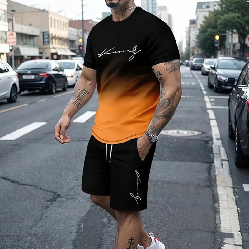 3D Printed Men's Set Summer Everyday Street Men's Short-sleeved T-shirt And Shorts Set Outdoor Beach Short Urban Fashion T-shirt