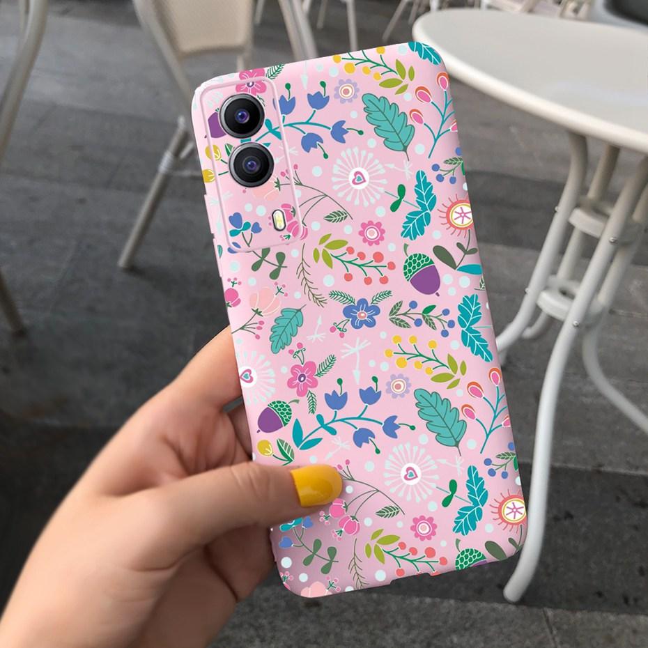 For Vivo Y53S 5G Case Vivo Y72 5G V2041 Phone Cover Silicone Cactus Soft Funda For Vivo Y52 Y 53s Y72 5G Sunflower TPU Bumper