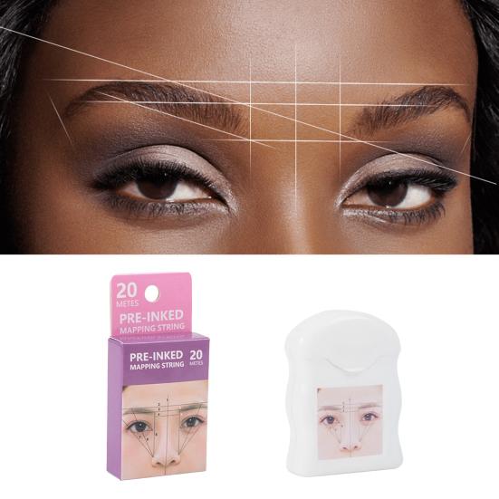 Нить для разметки бровей 20 м Предварительно окрашенная Позиционирование Измерение Безопасная Прорисовка линий Режущим инструментом Карта для микроблейдинга