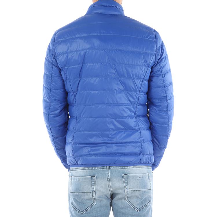 Emporio Armani EA7 Теплая легкая мужская куртка-пуховик с длинным рукавом, воротником-стойкой и молнией, с принтом букв, синяя 8NPB01-PN29Z-1598
