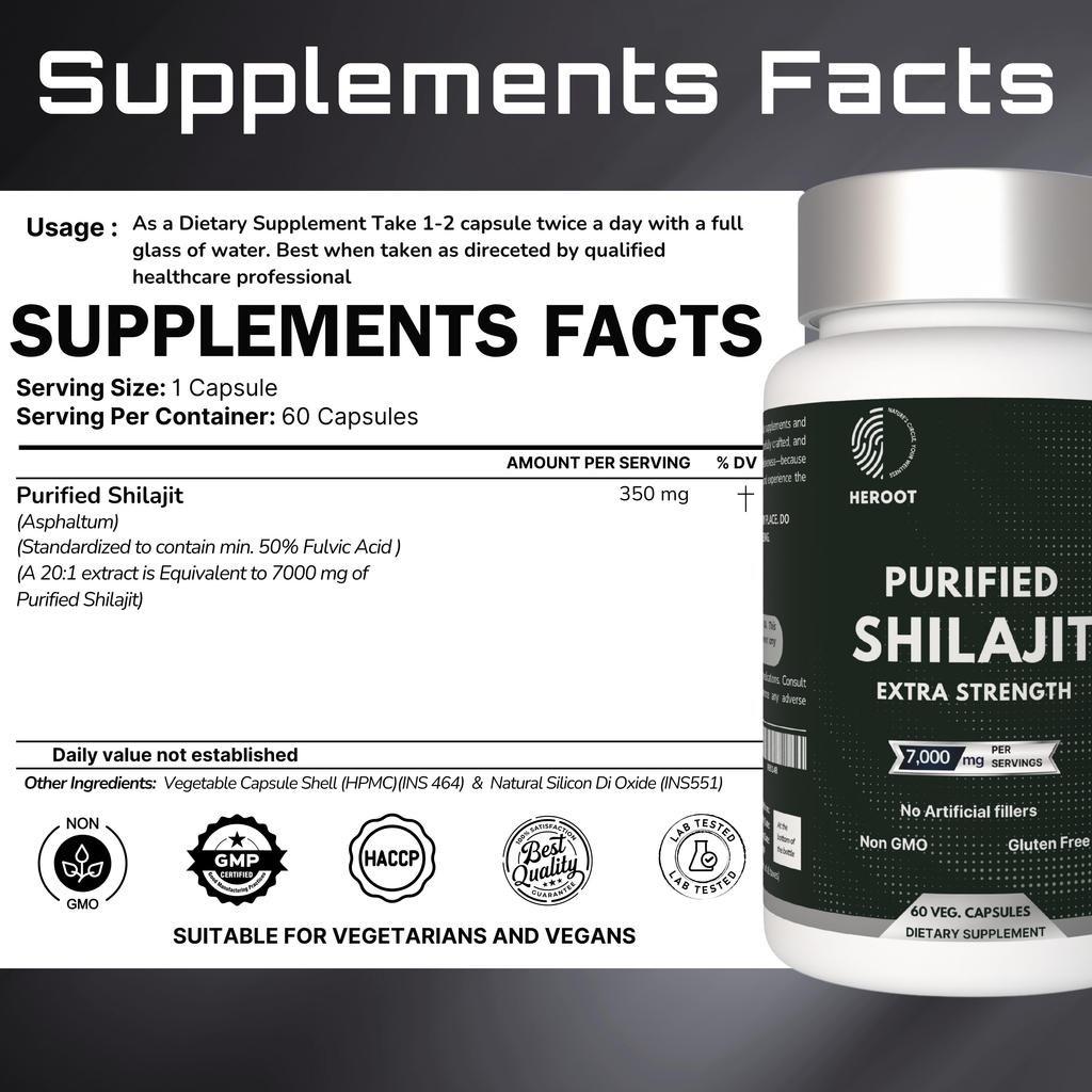 Heroot Капсулы Herbal Wellness Combo – Шиладжит, Горянка и Мака