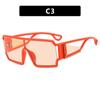 Oversized Hollow Out Square Sun Glasses Fashion One-Piece Lens Goggles Men Stylish UV Protection Sports Sun Eyeglass