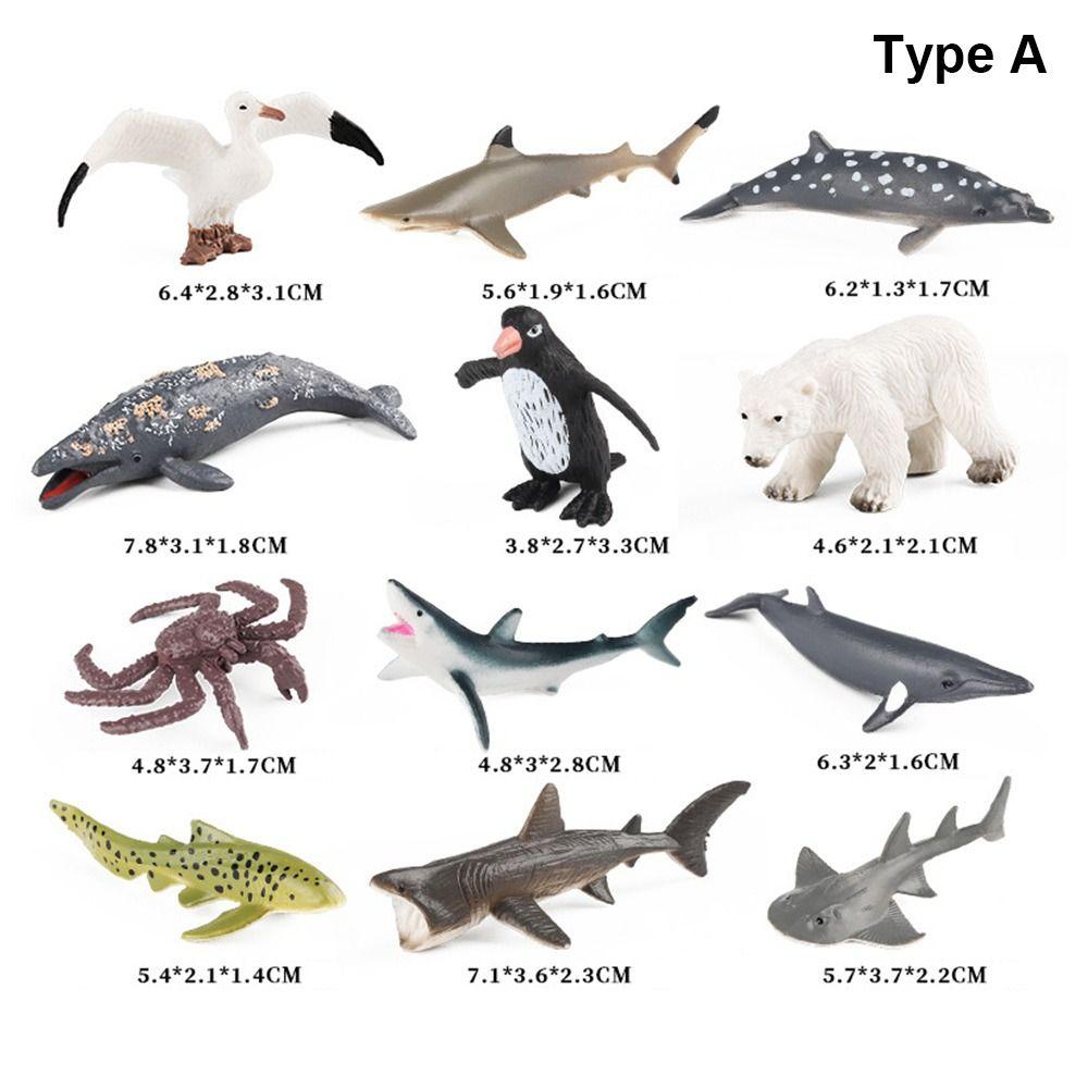 12pcs Mini Insects Simulation Ocean Animal Figurine Dog Cat Wild Animal Model Kids Toys