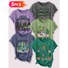 Lele Orientation Five-piece set for women T Shirt Succulent Cactus Green Plant Gardening Vintage Print Spring, Summer, Autumn Casual Elegant Women's