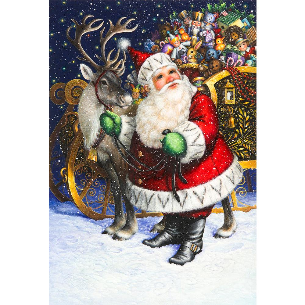Мультфильм DIY 5D алмазная живопись полная круглая дрель Санта-Клаус Снеговик Алмазная вышивка мозаика из смолы Рождественский подарок Настенный декор