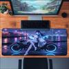Cyberpunk Biker Anime Girl Large Extended Mouse Pad NonSlip Rubber Desk Mat With Stitched Edges For Gaming Laptop Desktop