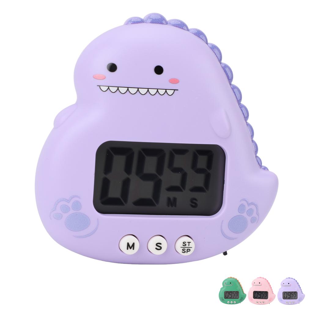 Милый детский таймер с динозавром, большой ЖК-дисплей, громкий будильник, цифровой кухонный таймер, магнитный таймер обратного отсчета