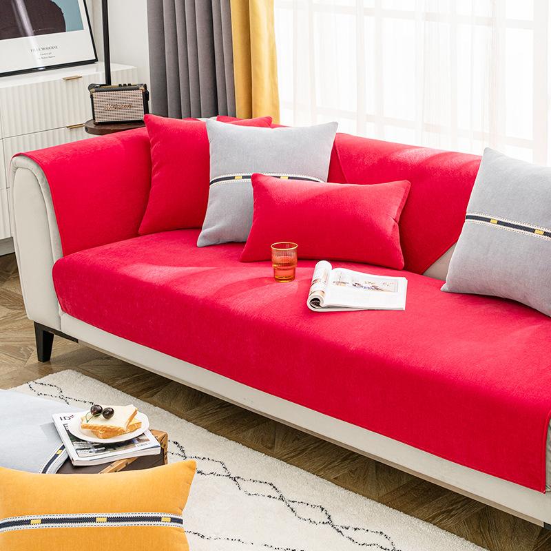 Легкий роскошный стиль, новый чехол для дивана из синельной кожи, универсальный нескользящий чехол для четырех сезонов, простой современный летний