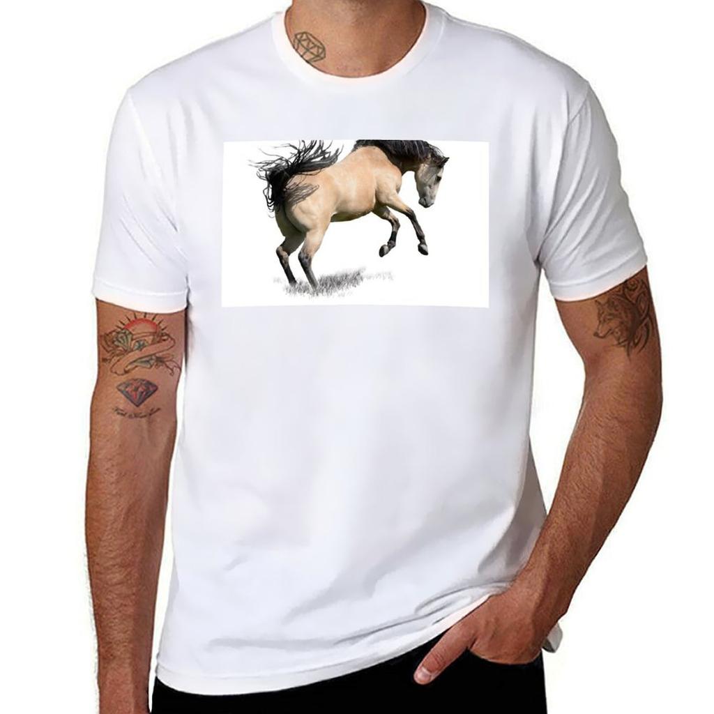 Buckskin Horse Bucking T-Shirt Soft Durable Cotton T-Shirt