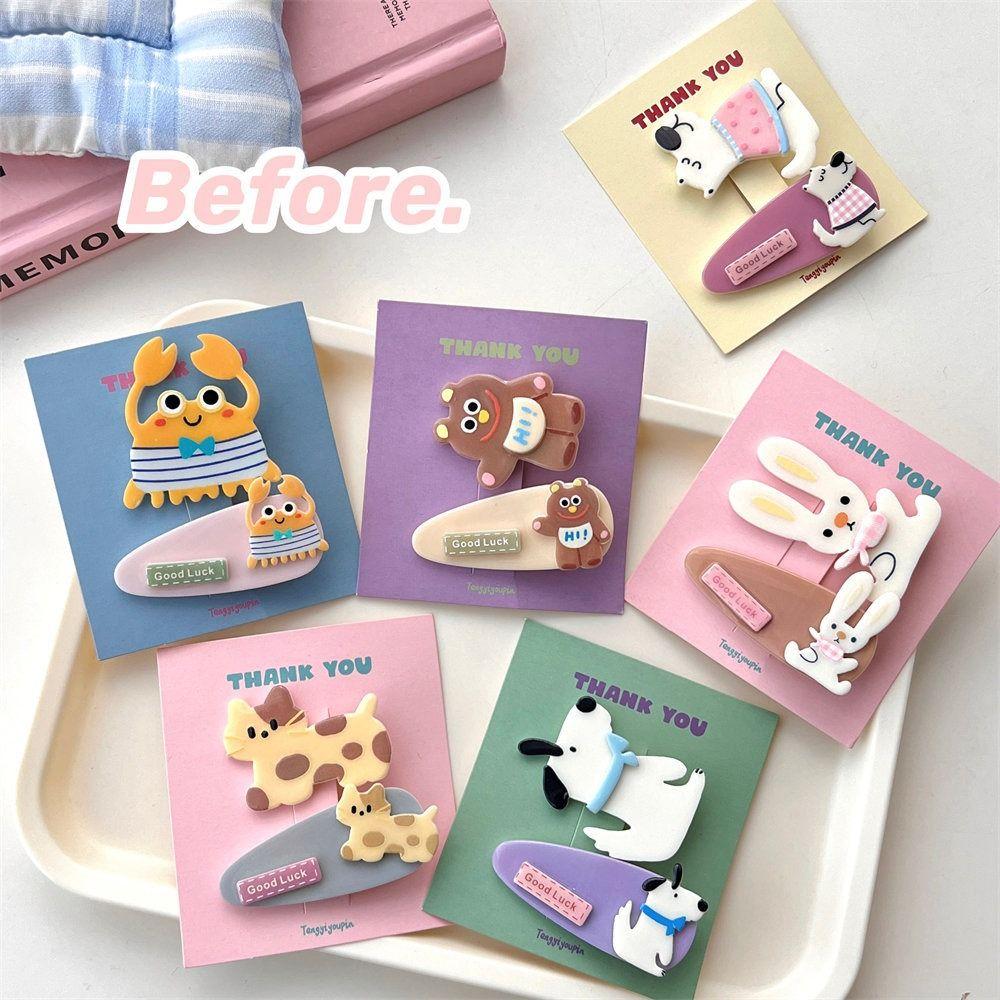 Animal Cartoon Mini Hair Clip Kawaii Cute Barrettes Set Japanese Bear BB Clip Ladies