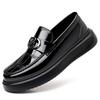 Fashion New Fashion Retro Casual Bright Men's Shoes Low Top Platform Korean Loafers Male British Style Business Leather Luxury Shoes Man