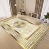 Ковер в китайском стиле, золотой, для гостиной, роскошная декорация, для спальни, пушистый, мягкий, напольный коврик, для лаунжа, прикроватный, моющийся, нескользящий коврик для дома