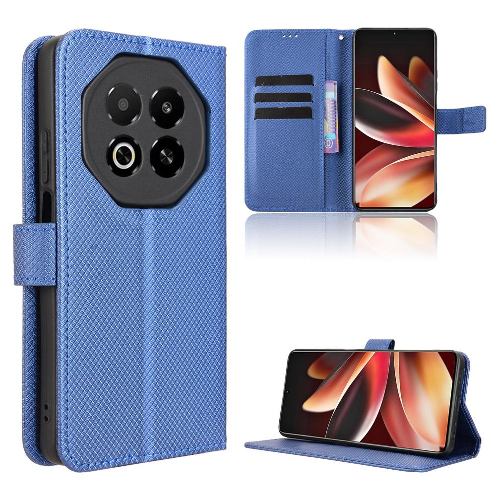 For Meizu Note 16 Leather Wallet Case with Strap Diamond Texture Phone Cover