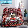 1PC Custom Name Clown Horror Throws Blanket Flannel Blankets for Couch Bed Gifts for Men Women Travel Picnic Christmas fan Gifts